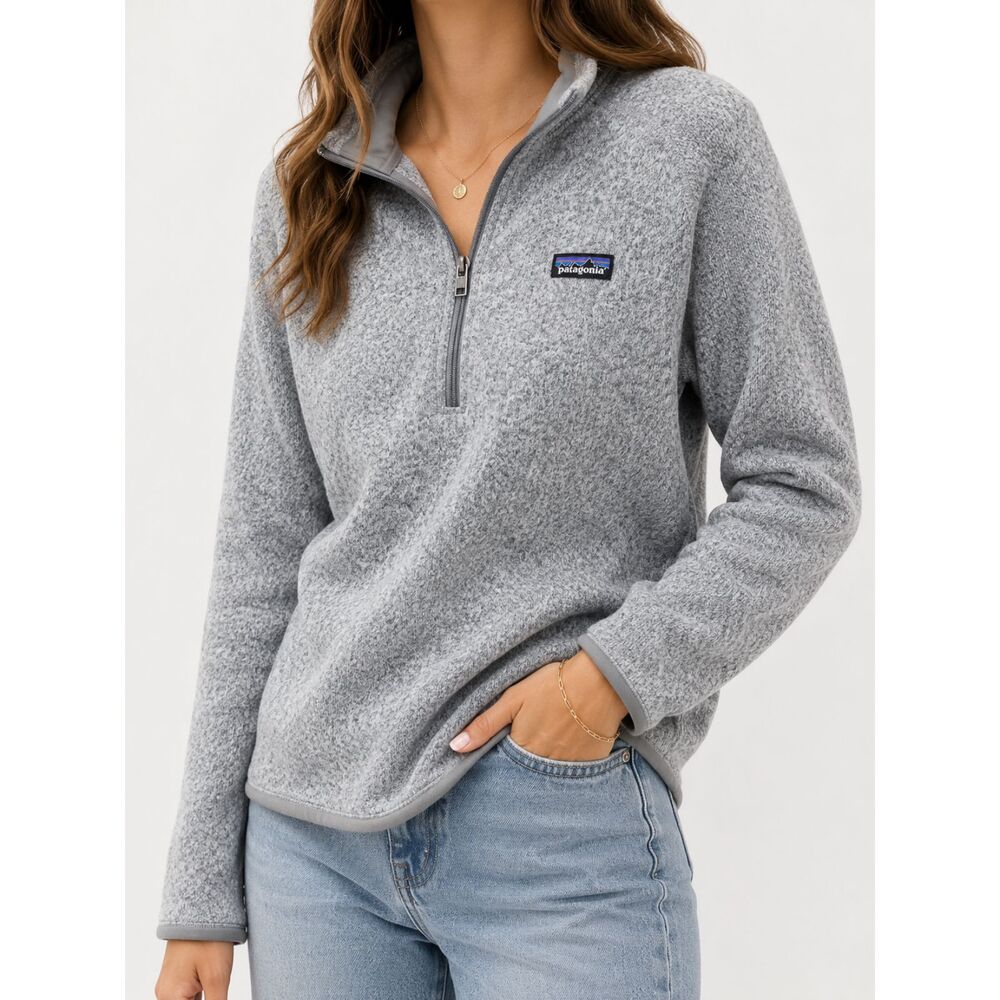 Patagonia Better Sweater 1/4 Zip Fleece Pullover Gray Women's Medium